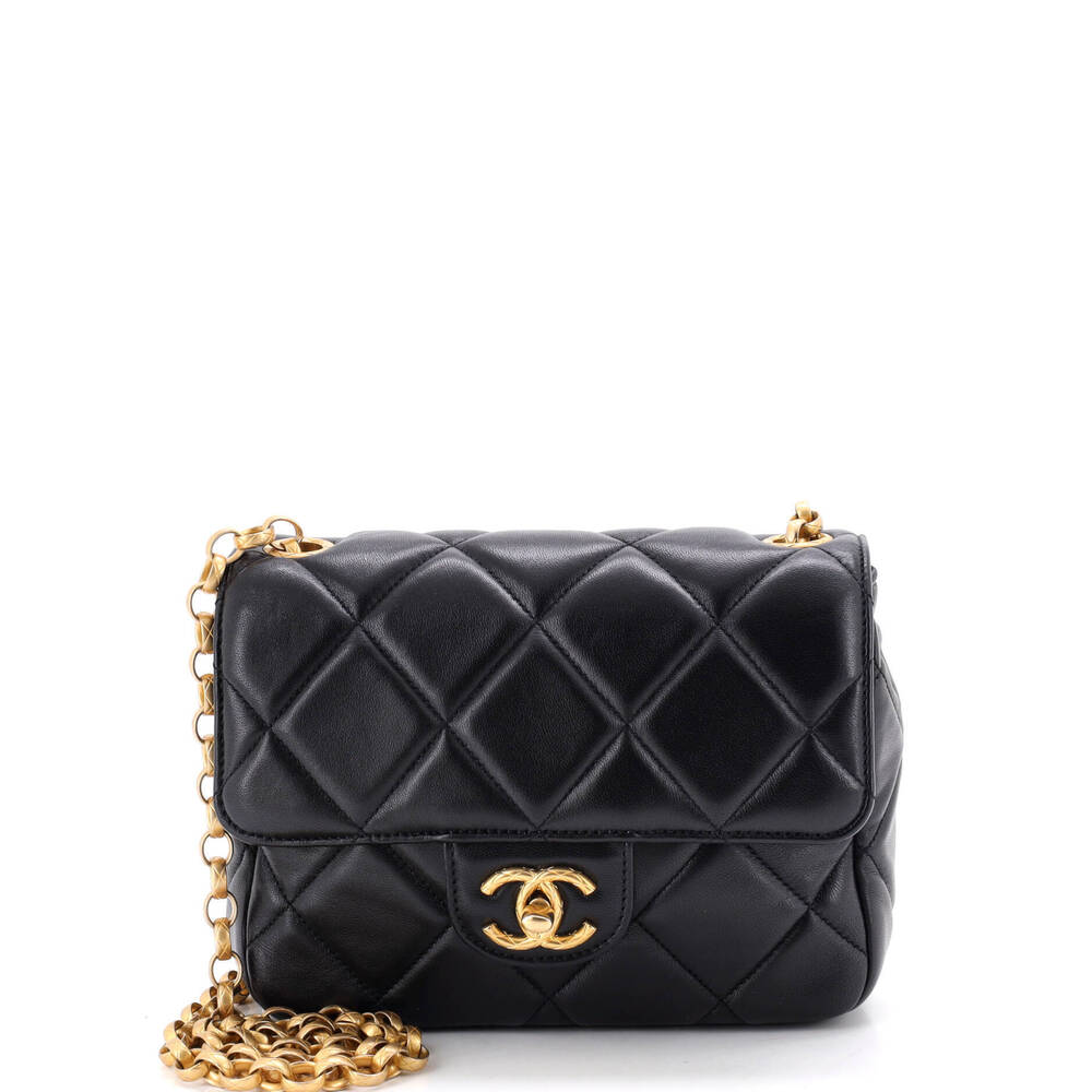 Chanel Medallion Chain Flap Bag Quilted Lambskin